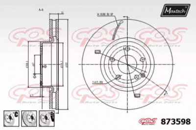 MAXTECH 8735986880 -  Тормозной диск
