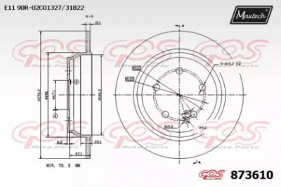 MAXTECH 8736100000 -  Тормозной диск