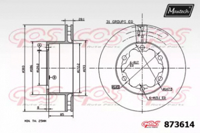 MAXTECH 8736140000 -  Тормозной диск