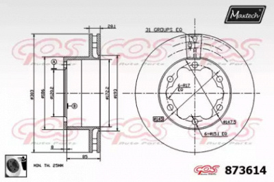 MAXTECH 8736140060 -  Тормозной диск