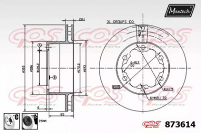 MAXTECH 8736146060 -  Тормозной диск