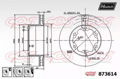 MAXTECH 8736146880 -  Тормозной диск