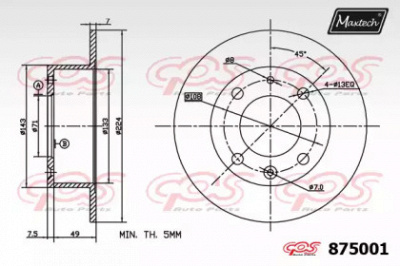 MAXTECH 8750010000 -  Тормозной диск