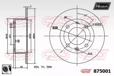 MAXTECH 8750010060 -  Тормозной диск