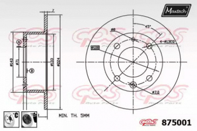 MAXTECH 8750016060 -  Тормозной диск