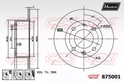 MAXTECH 8750016880 -  Тормозной диск