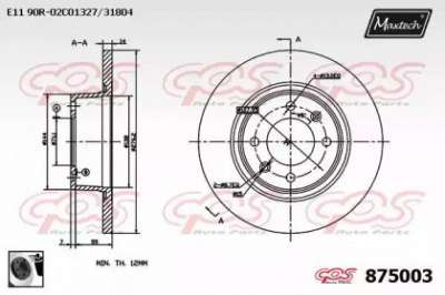 MAXTECH 8750030060 -  Тормозной диск