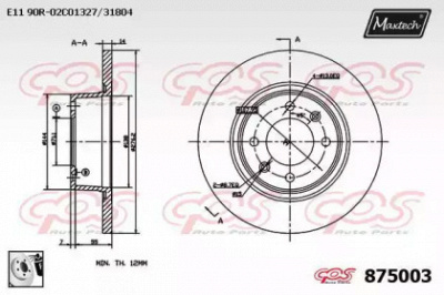 MAXTECH 8750030080 -  Тормозной диск
