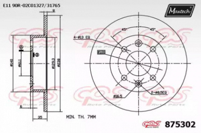 MAXTECH 8753020000 -  Тормозной диск