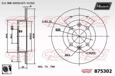 MAXTECH 8753020060 -  Тормозной диск