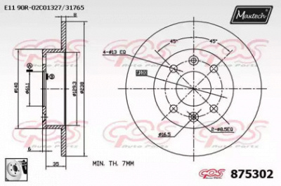 MAXTECH 8753020080 -  Тормозной диск