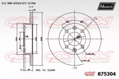 MAXTECH 8753040000 -  Тормозной диск