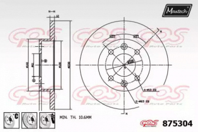 MAXTECH 8753046880 -  Тормозной диск