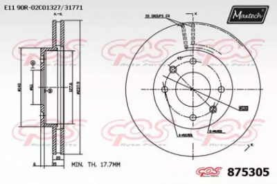 MAXTECH 8753050000 -  Тормозной диск