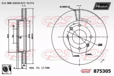 MAXTECH 8753050060 -  Тормозной диск