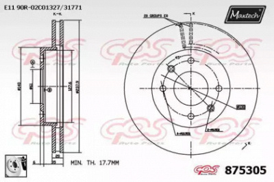 MAXTECH 8753050080 -  Тормозной диск