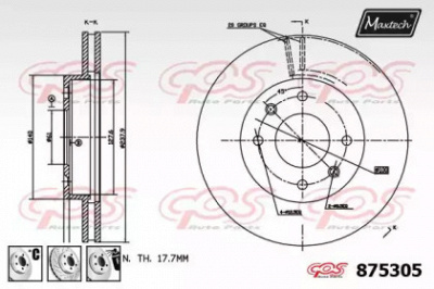 MAXTECH 8753056880 -  Тормозной диск