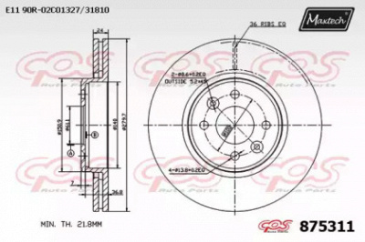 MAXTECH 8753110000 -  Тормозной диск