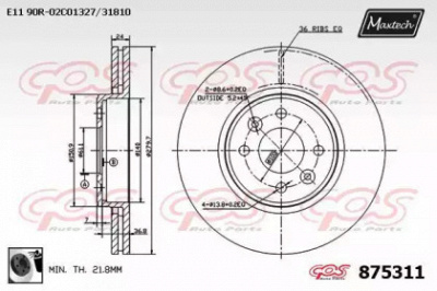 MAXTECH 8753110060 -  Тормозной диск