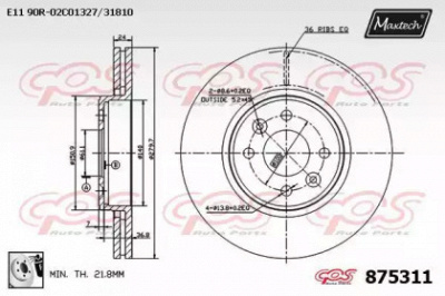 MAXTECH 8753110080 -  Тормозной диск