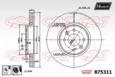 MAXTECH 8753116060 -  Тормозной диск