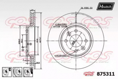 MAXTECH 8753116980 -  Тормозной диск