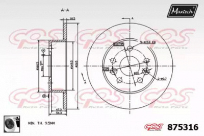 MAXTECH 8753160060 -  Тормозной диск