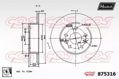 MAXTECH 8753160080 -  Тормозной диск