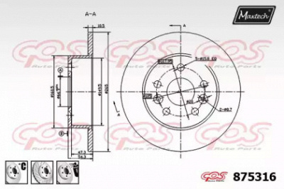 MAXTECH 8753166880 -  Тормозной диск
