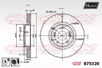 MAXTECH 8753206060 -  Тормозной диск