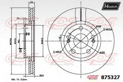 MAXTECH 8753276980 -  Тормозной диск