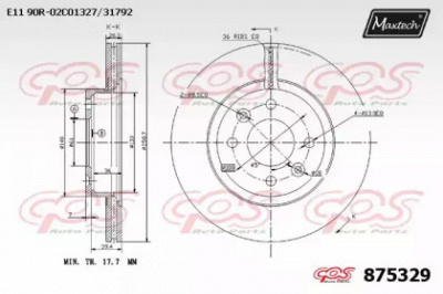 MAXTECH 8753290000 -  Тормозной диск