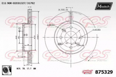 MAXTECH 8753290060 -  Тормозной диск