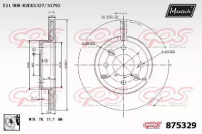MAXTECH 8753290080 -  Тормозной диск