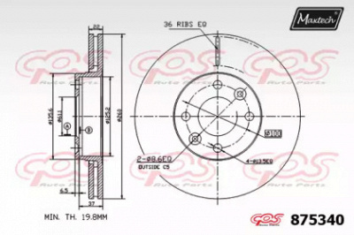 MAXTECH 8753400000 -  Тормозной диск