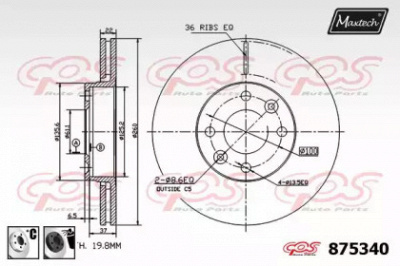 MAXTECH 8753406060 -  Тормозной диск