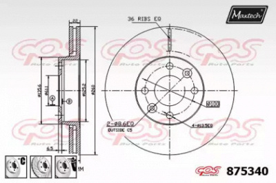 MAXTECH 8753406880 -  Тормозной диск
