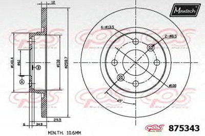 MAXTECH 8753436880 -  Тормозной диск
