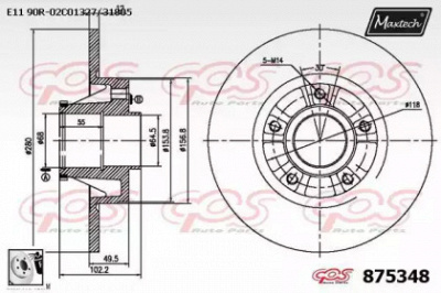 MAXTECH 8753480081 -  Тормозной диск