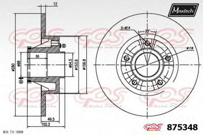 MAXTECH 8753486061 -  Тормозной диск