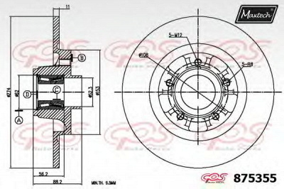 MAXTECH 8753550005 -  Тормозной диск