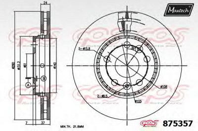 MAXTECH 8753576880 -  Тормозной диск