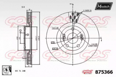 MAXTECH 8753660080 -  Тормозной диск