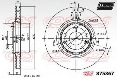 MAXTECH 8753676060 -  Тормозной диск