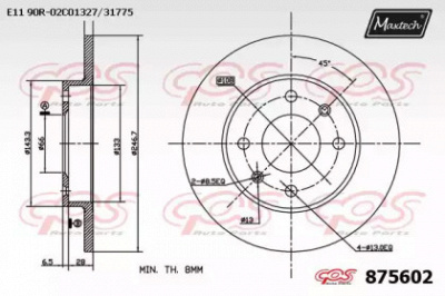 MAXTECH 8756020000 -  Тормозной диск