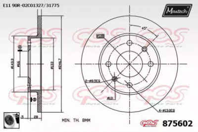 MAXTECH 8756020060 -  Тормозной диск