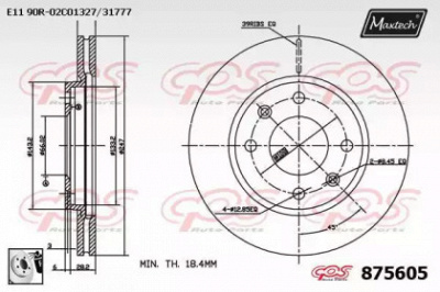 MAXTECH 8756050080 -  Тормозной диск