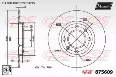 MAXTECH 8756090080 -  Тормозной диск