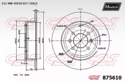 MAXTECH 8756100000 -  Тормозной диск