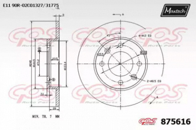 MAXTECH 8756160000 -  Тормозной диск